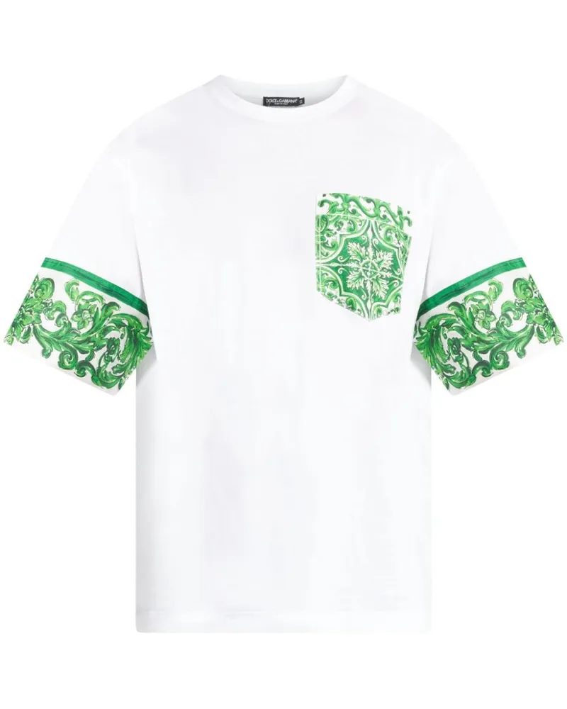Dolce & Gabbana T-Shirt mit Majolica-Print - Weiß Weiß
