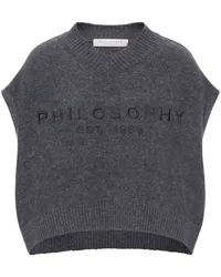 Philosophy Di Lorenzo Serafini Cropped-Top mit Logo-Stickerei Grau