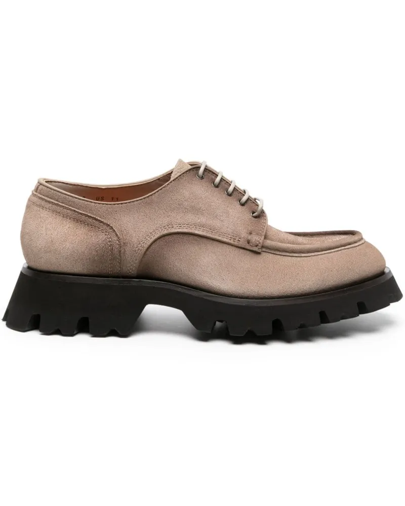 Santoni Derby Schuhe Aus Wildleder Braun