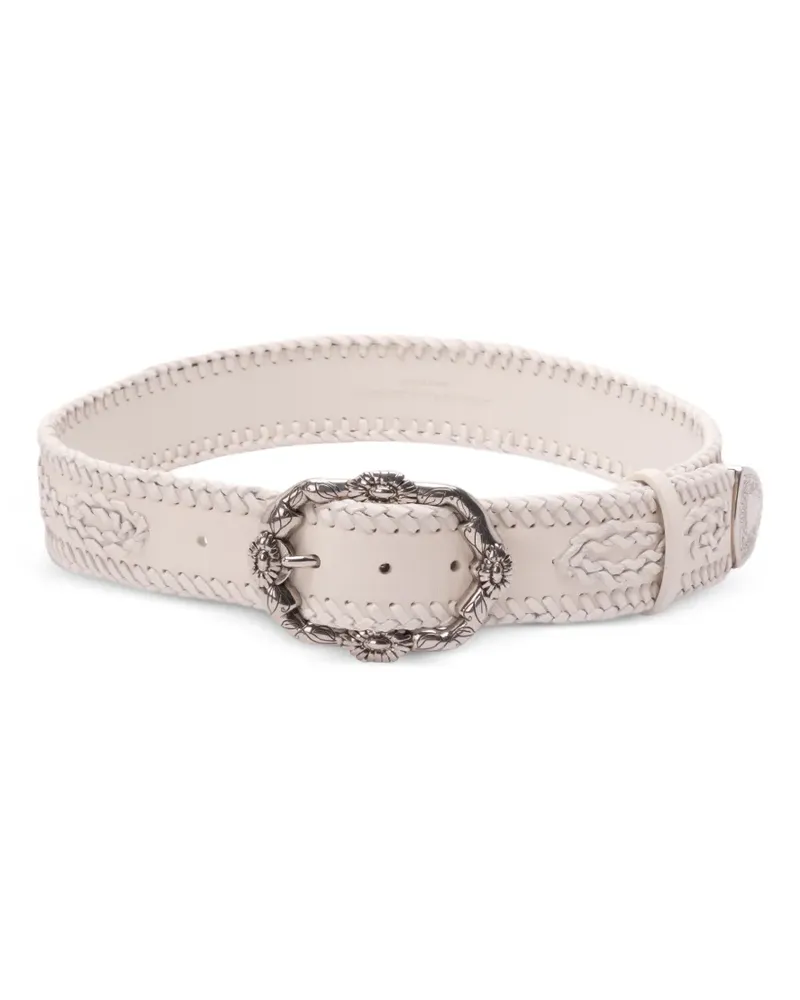 Ermanno Scervino floral-buckle belt - Weiß Weiß