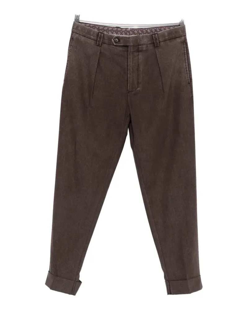Berwich Chiaia pleated turn-up trousers - Braun Braun