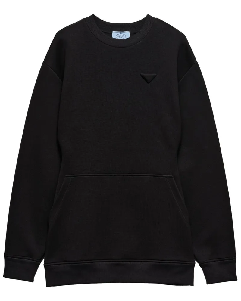 Prada Sweatshirt mit Logo-Prägung - Schwarz Schwarz