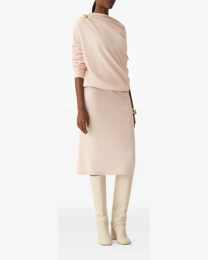 Fabiana Filippi draped button-detail midi dress - Rosa Rosa