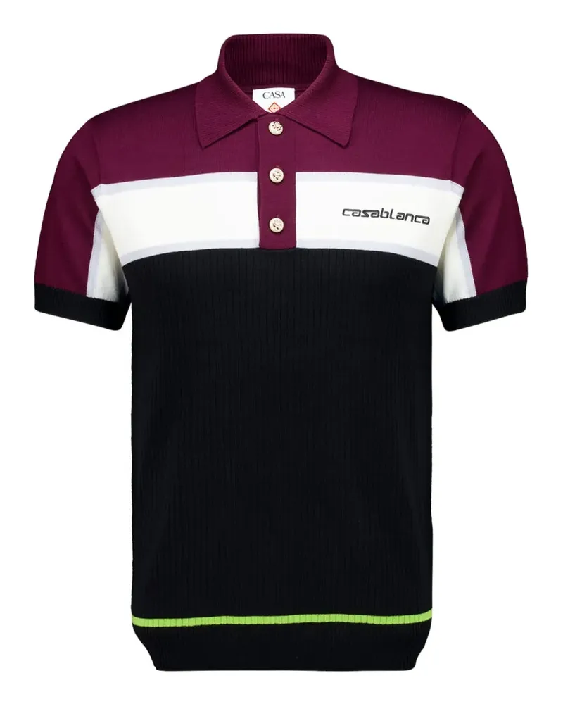 Casablanca Paris merino wool polo shirt - Schwarz Schwarz