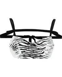 ATTICO Cropped-Top mit Zebra-Print Schwarz