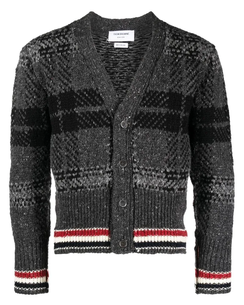 Thom Browne Cardigan mit Schottenkaro - Grau Grau