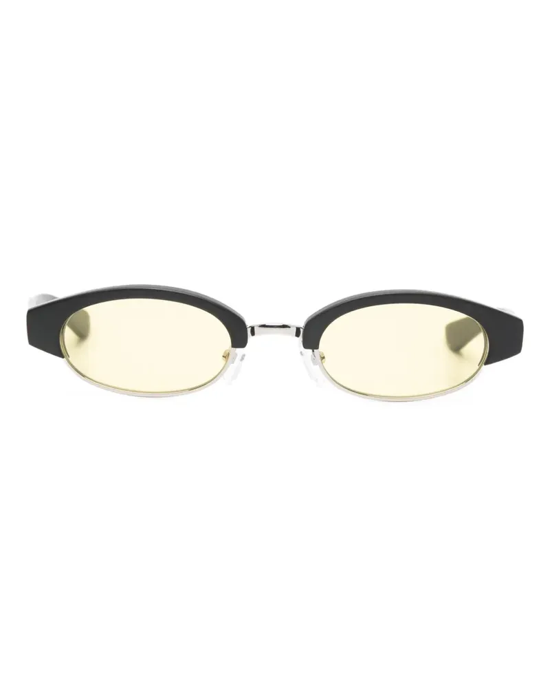 Alexander McQueen Sonnenbrille mit geometrischem Gestell - Schwarz Schwarz