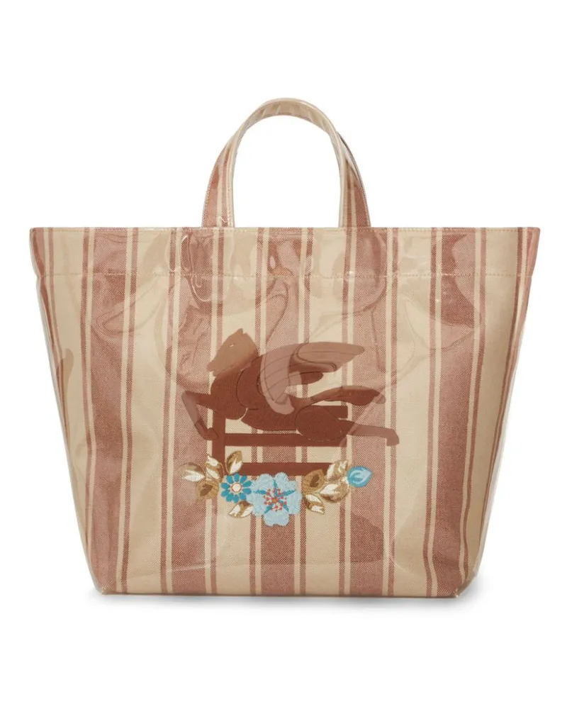 Etro Großer Pegaso Shopper aus Streifen-Jacquard - Braun Braun