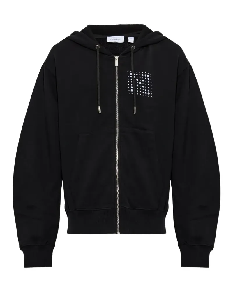 OFF-WHITE Kapuzenjacke mit Logo-Print - Schwarz Schwarz