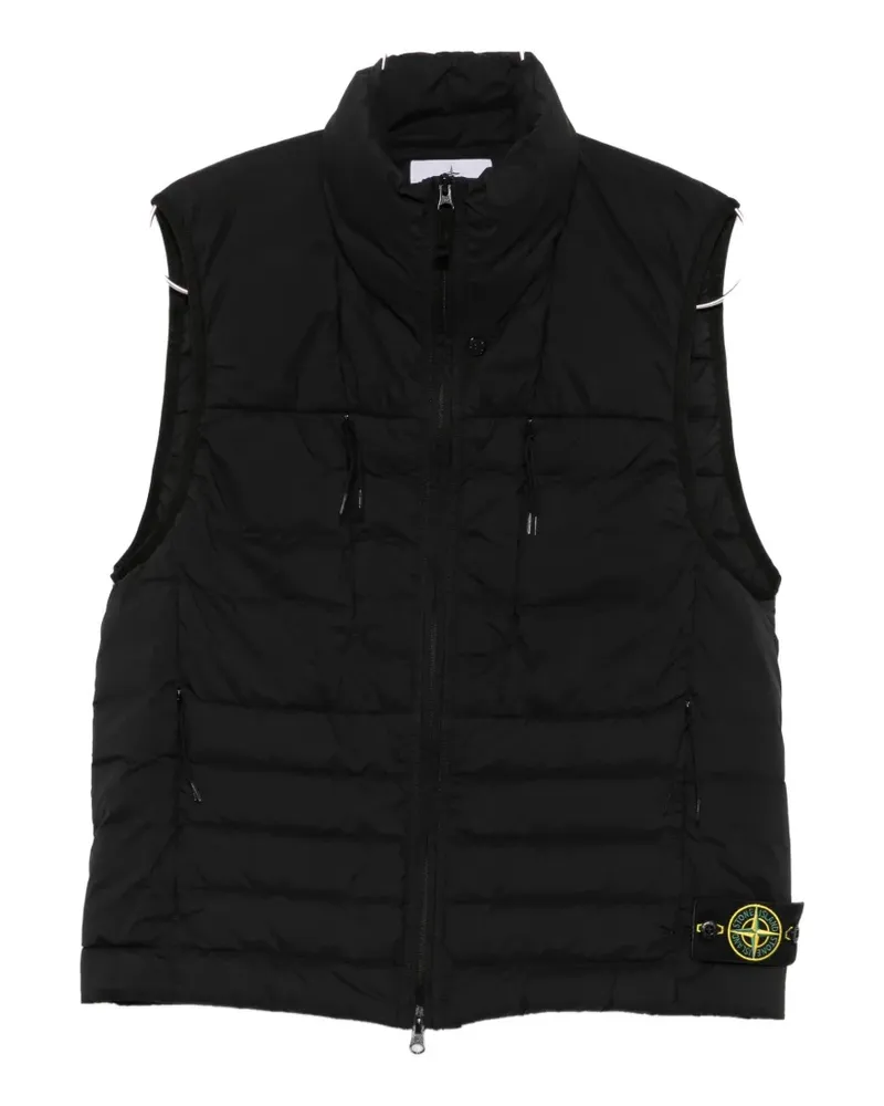 Stone Island logo-patch gilet - Schwarz Schwarz