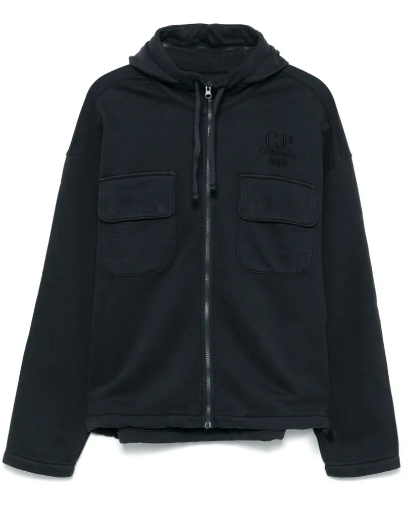C.P. Company Hoodie mit Logo-Stickerei - Blau Blau