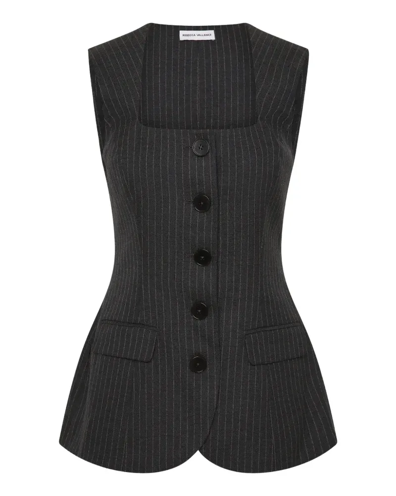 Rebecca Vallance Harri Oberteil mit Nadelstreifen - Grau Grau