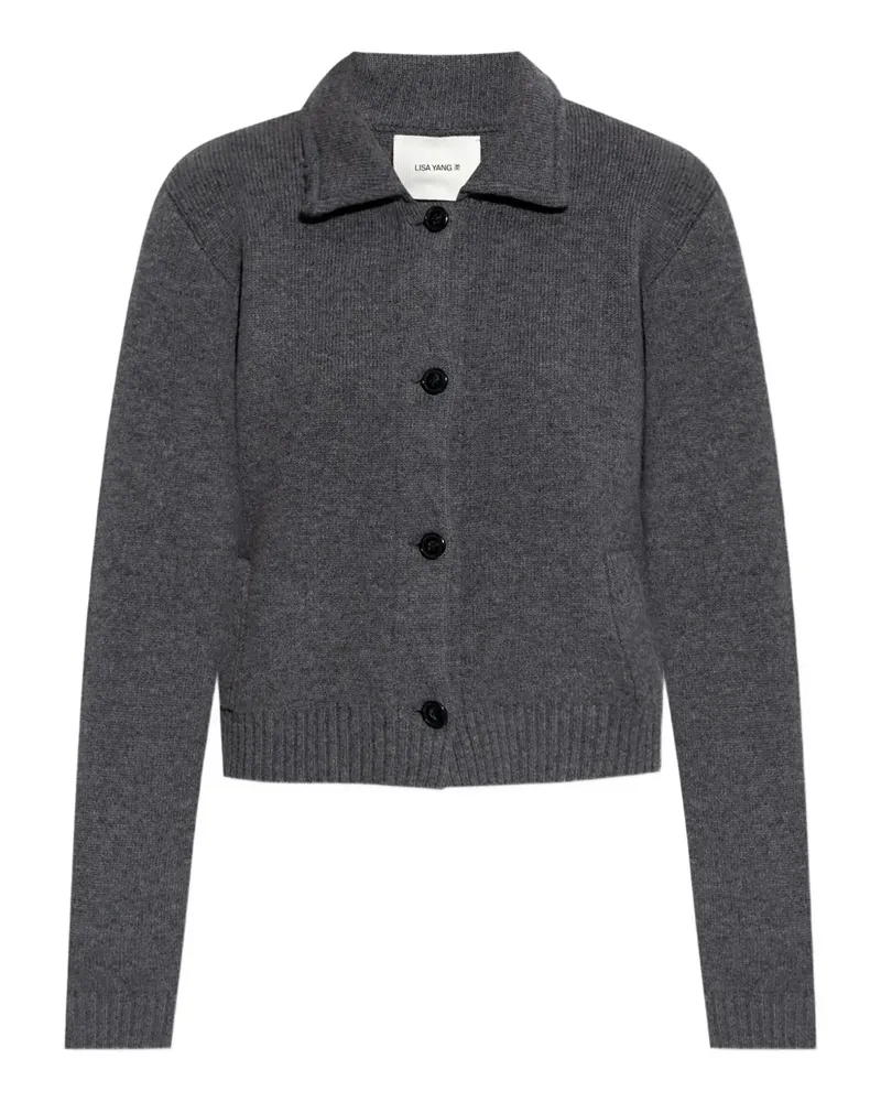Lisa Yang Gerippter Cardigan - Grau Grau