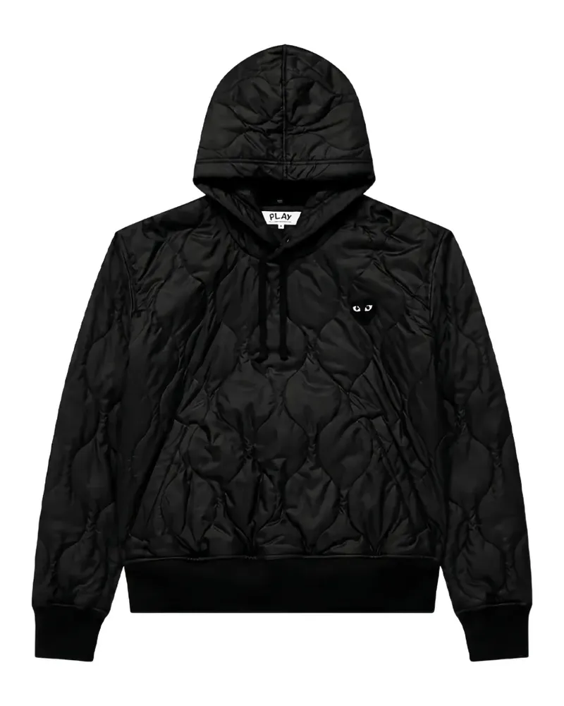 Comme des Garçons Gesteppte Kapuzenjacke mit Herz-Logo - Schwarz Schwarz