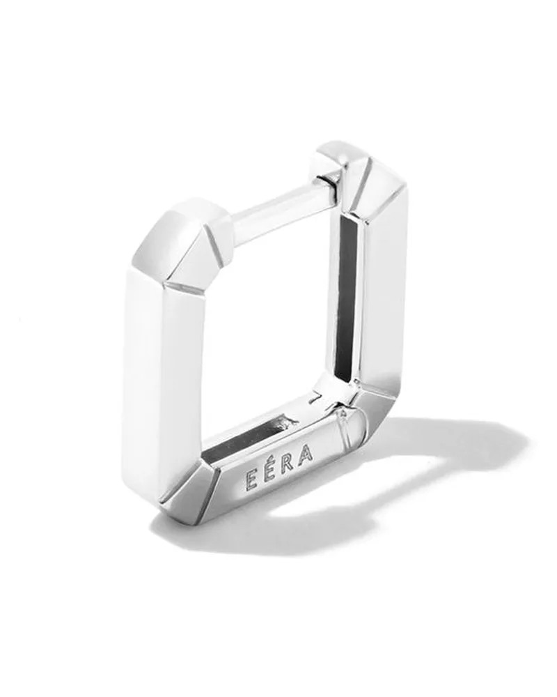 EÉRA Mini 18kt Weißgoldcreole mit eckiger Form - Silber Silber
