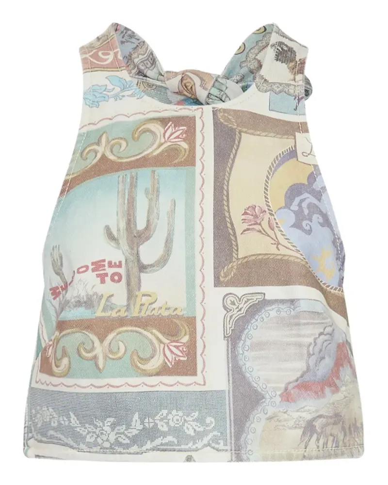 ALEMAIS Andie graphic-print halter top - Nude Nude