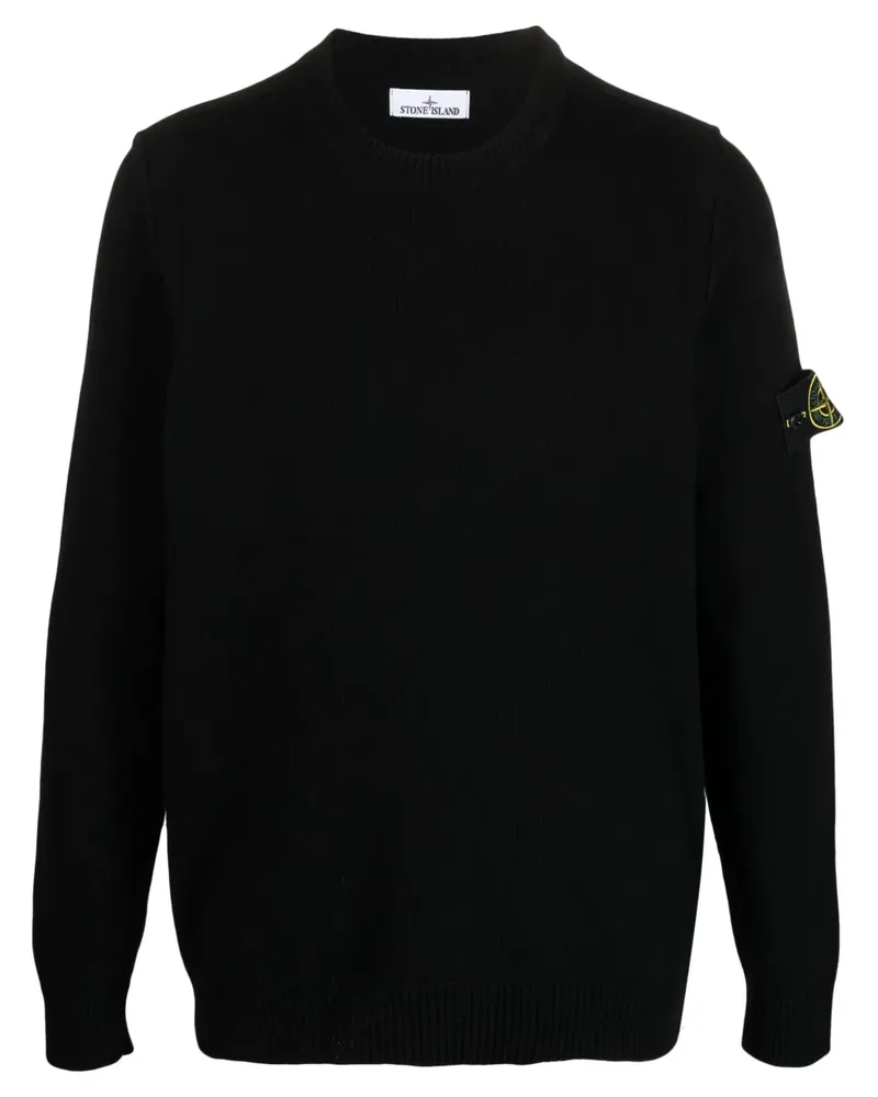 Stone Island Sweatshirt mit Kompass-Patch - Schwarz Schwarz