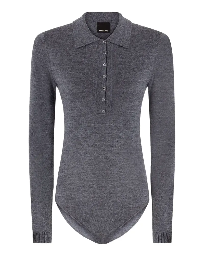 Pinko Langärmeliger Feinstrick-Body - Grau Grau