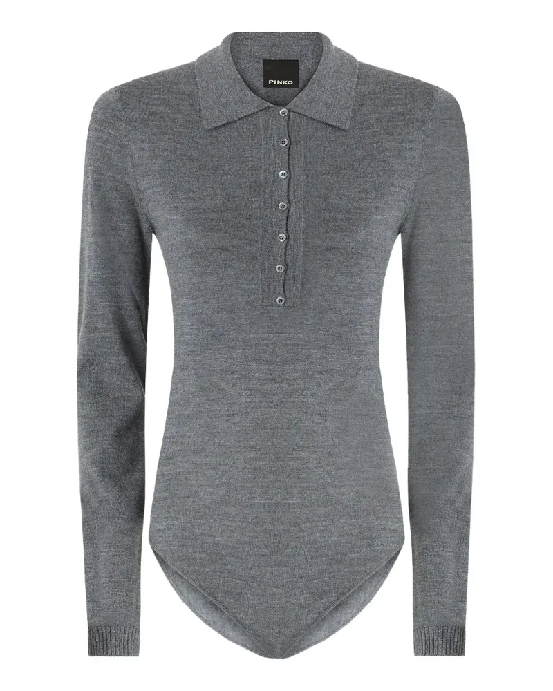 Pinko Langärmeliger Feinstrick-Body - Grau Grau