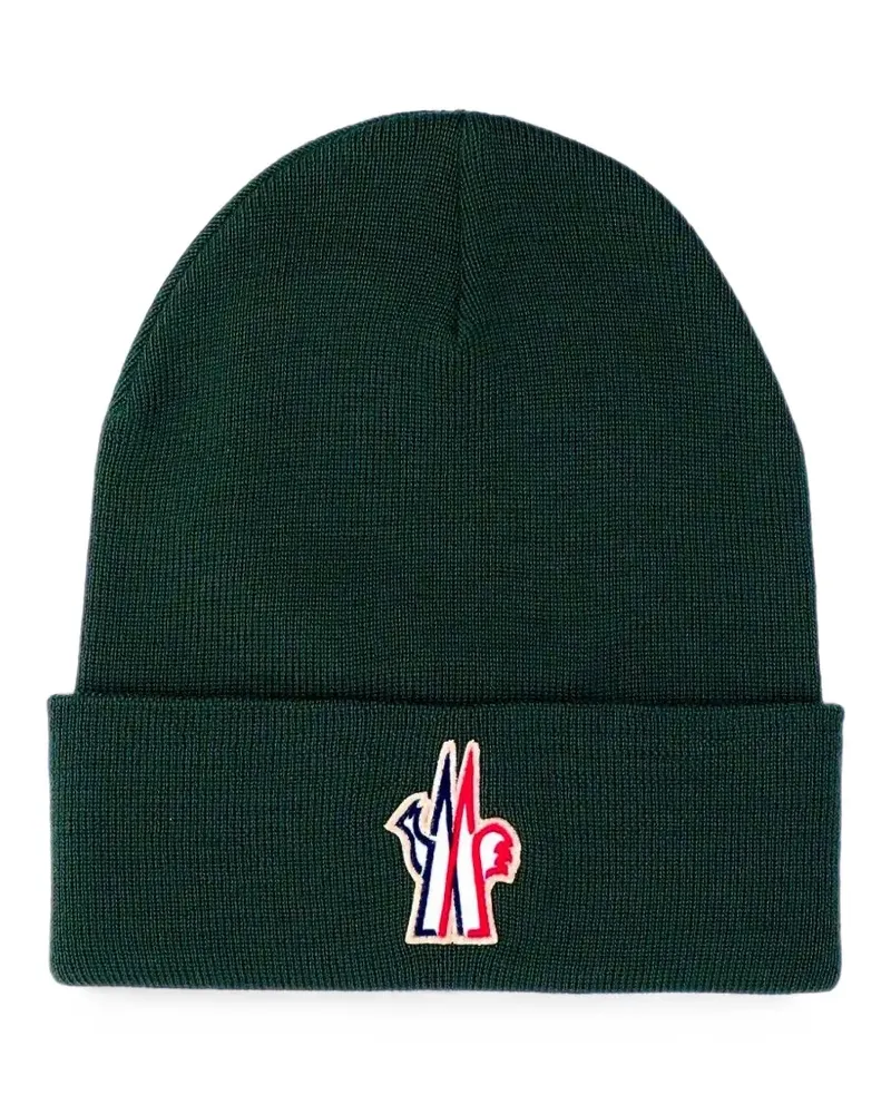 Moncler Beanie mit Logo-Patch - Grün Grün