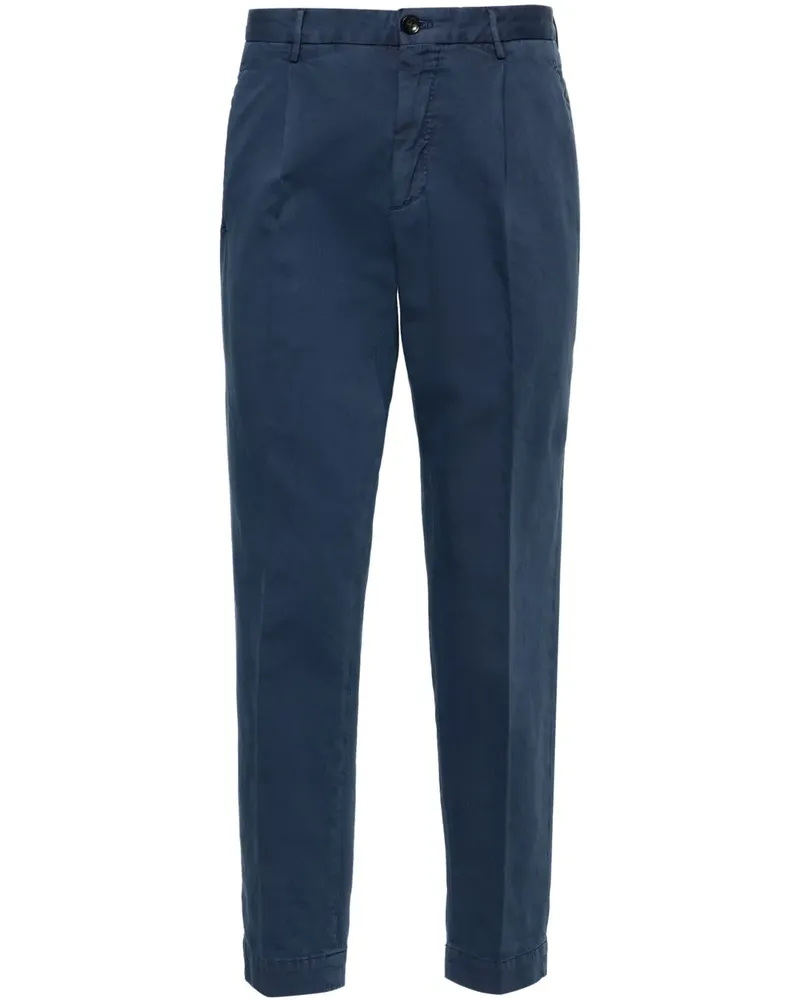 Incotex Cropped-Hose mit Falten - Blau Blau