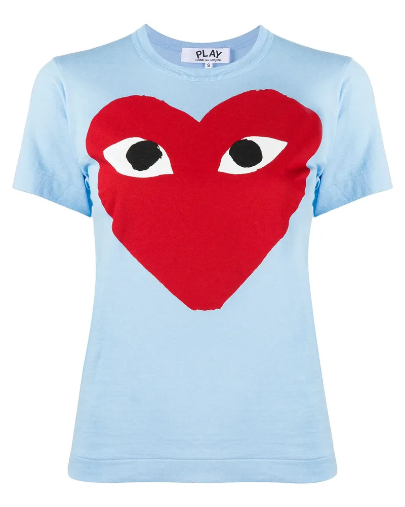 Comme des Garçons T-Shirt mit Herz-Print - Blau Blau