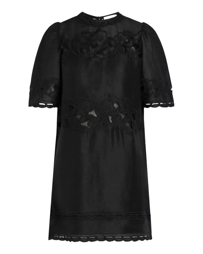 Isabel Marant floral-embroidered mini dress - Schwarz Schwarz