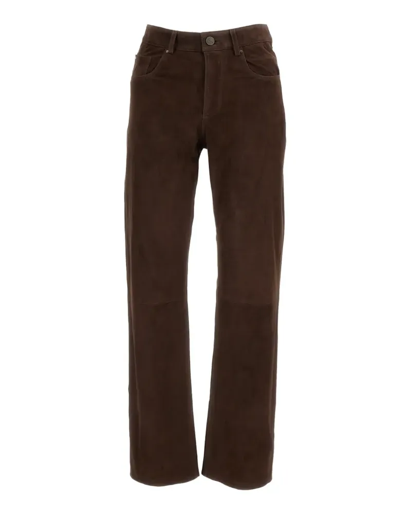 Arma straight-cut suede trousers - Braun Braun