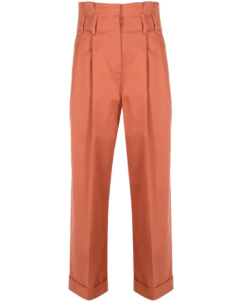 Brunello Cucinelli Gerade Cropped-Hose - Orange Orange