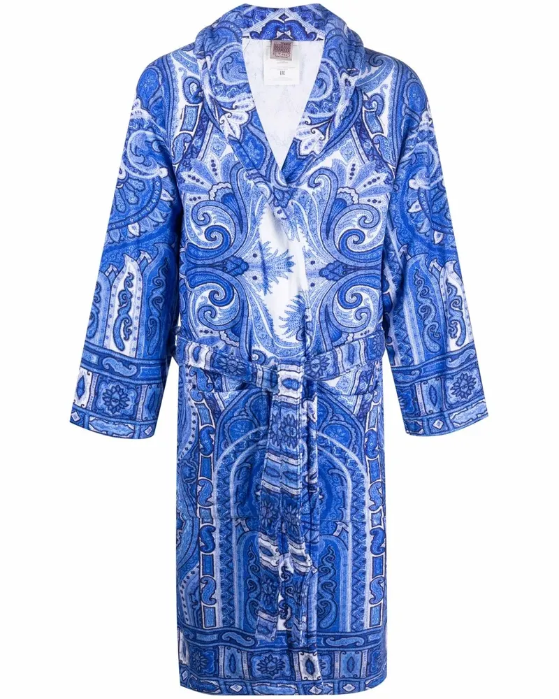 Etro Morgenmantel mit Paisley-Print - Blau Blau