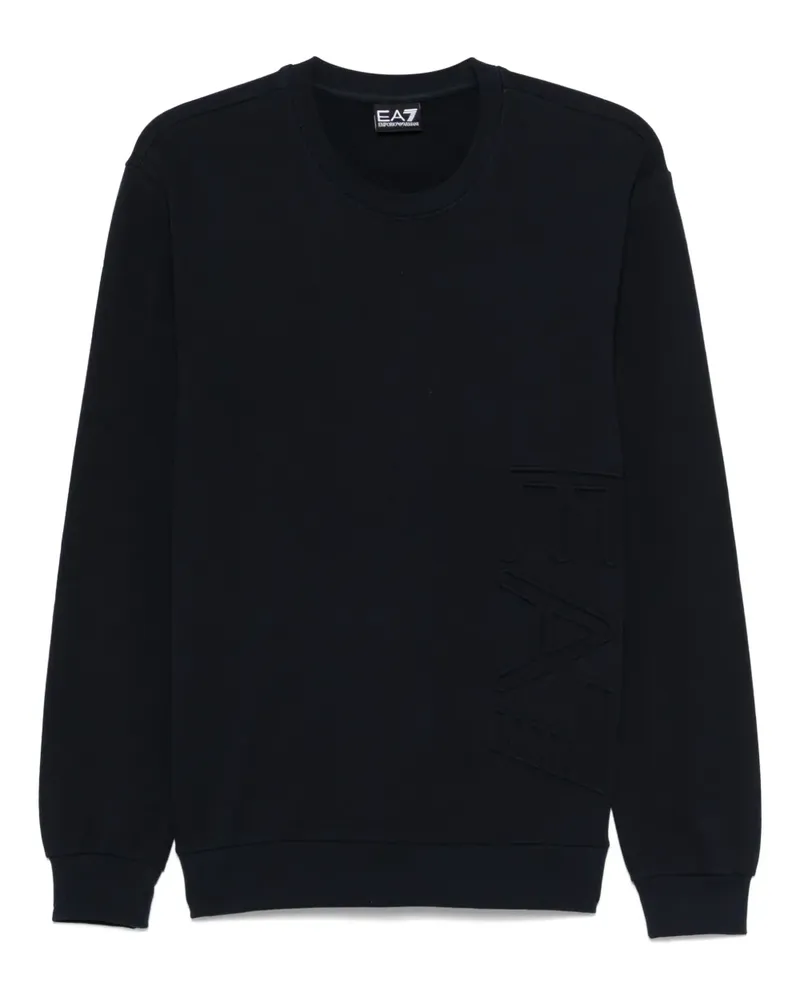 EA7 Sweatshirt mit Logo-Prägung - Blau Blau