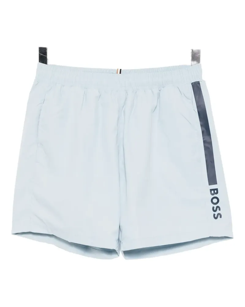 HUGO BOSS Badeshorts mit Logo-Print - Blau Blau