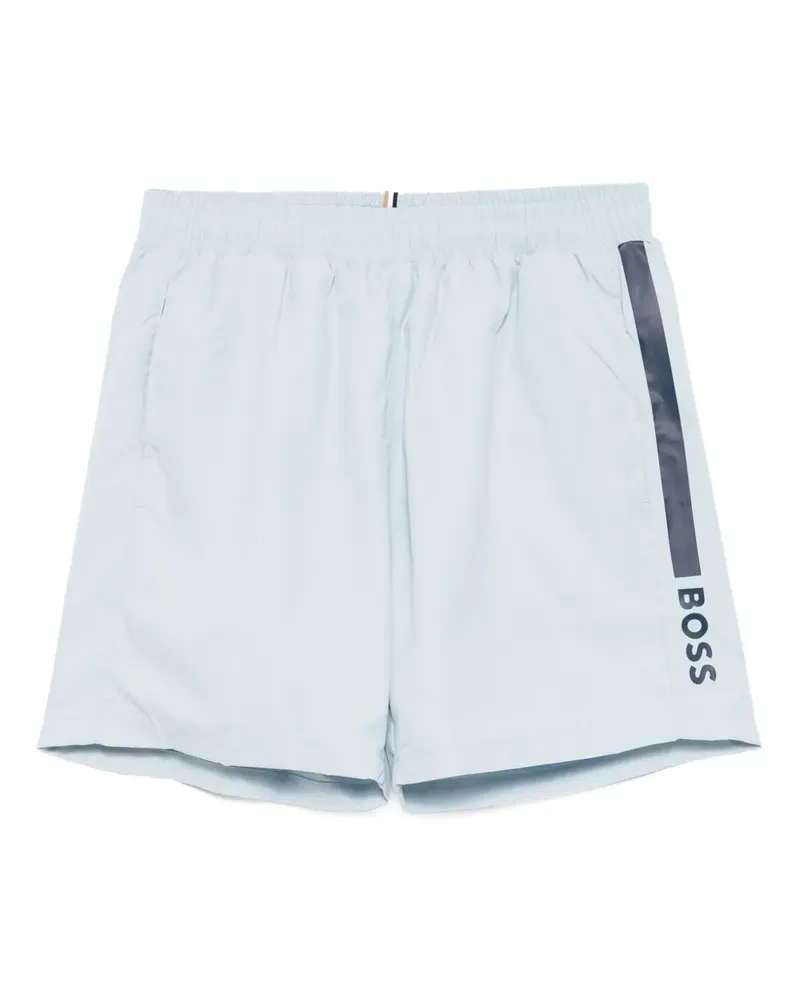 HUGO BOSS Badeshorts mit Logo-Print - Blau Blau