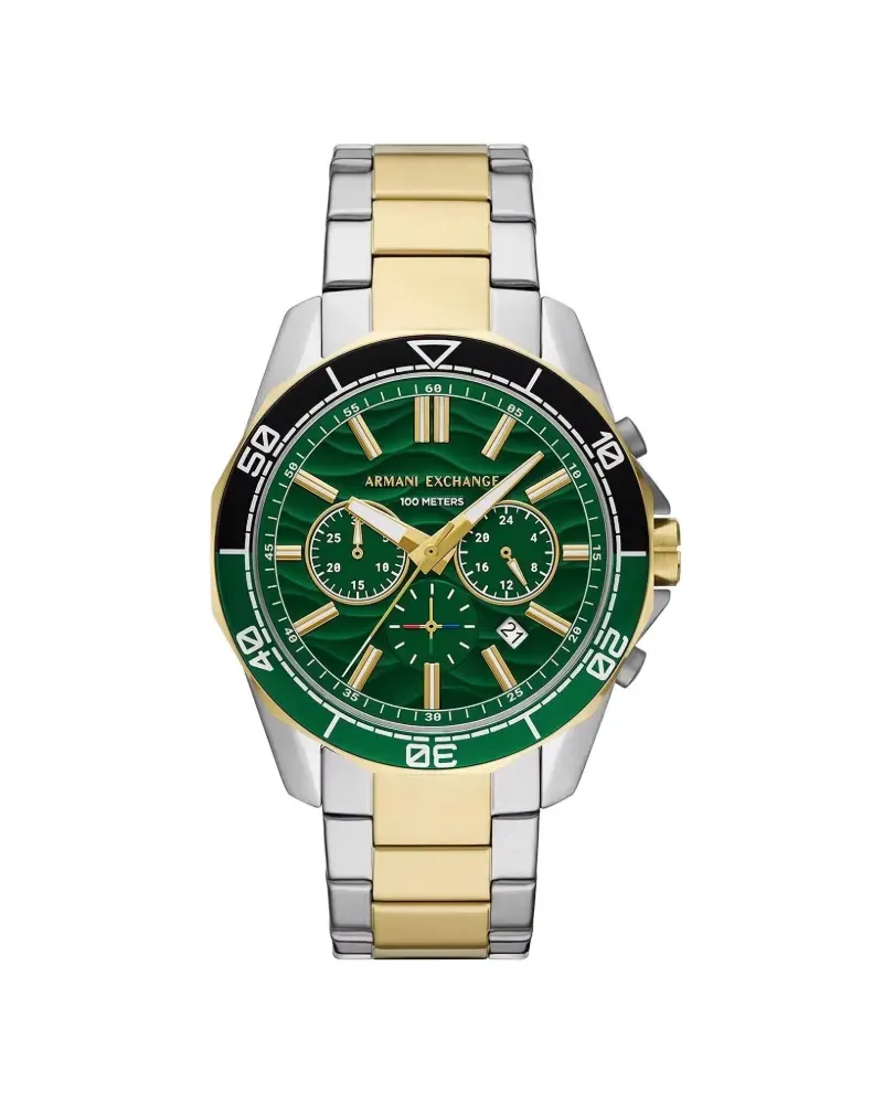 Armani Exchange Runde Armbanduhr 44mm - Grün Grün