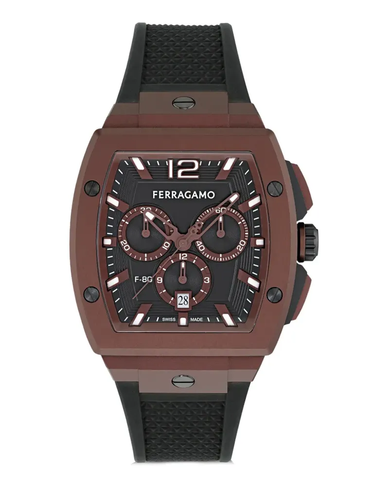 Ferragamo F-80 Tonneau Chronograph 418mm watch - Schwarz Schwarz