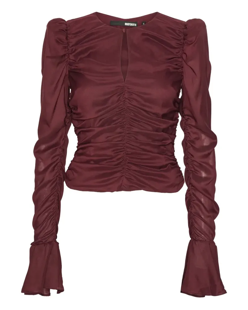 ROTATE Birger Christensen Geraffte Bluse Rot