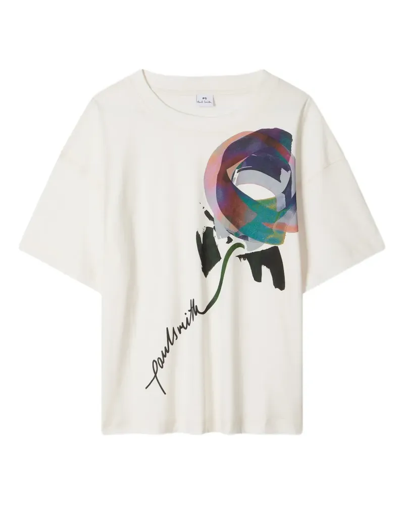 Paul Smith T-Shirt mit Blumen-Print - Weiß Weiß