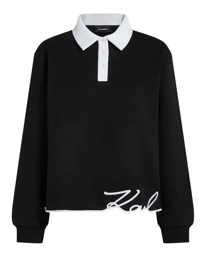 Karl Lagerfeld signature polo sweatshirt - Schwarz Schwarz