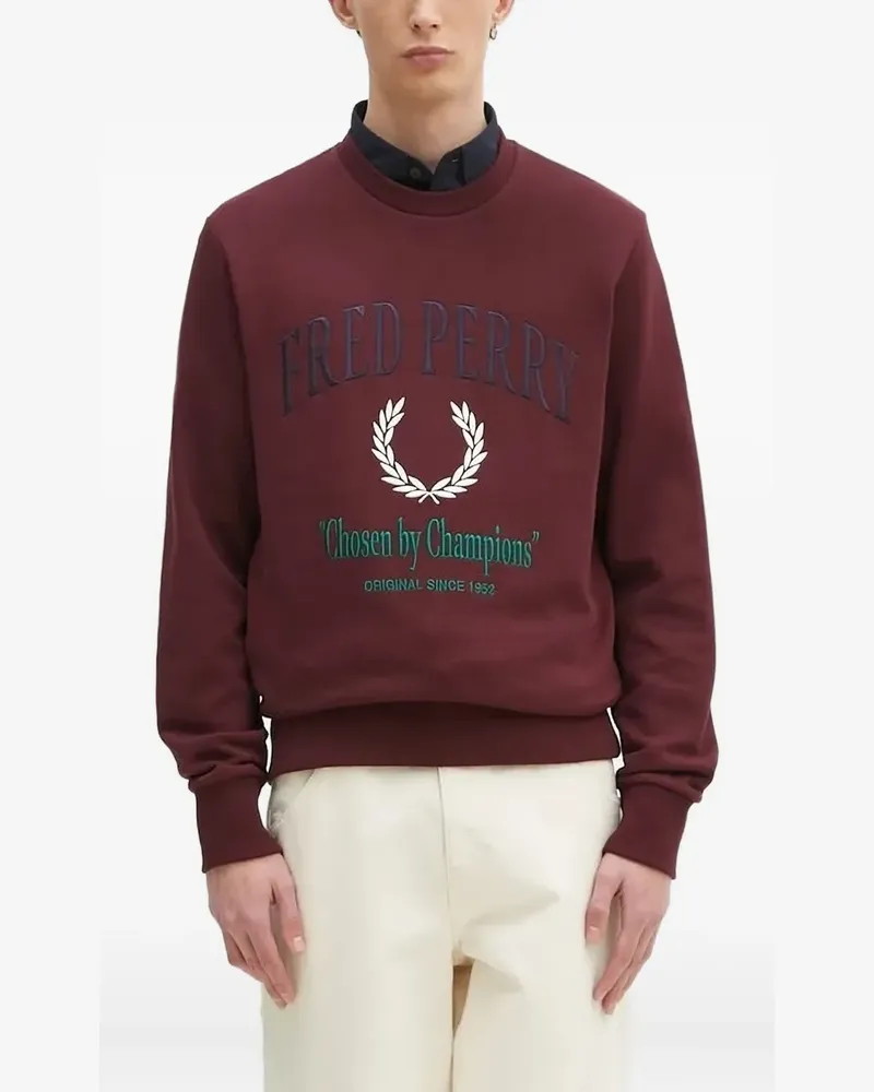 Fred Perry Sweatshirt mit Logo-Stickerei - Rot Rot