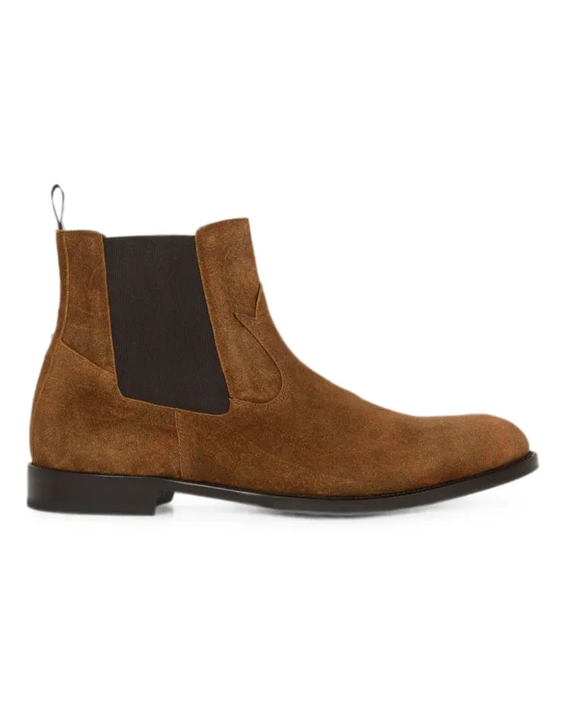 Etro suede chelsea ankle boots with Arnica motif - Braun Braun