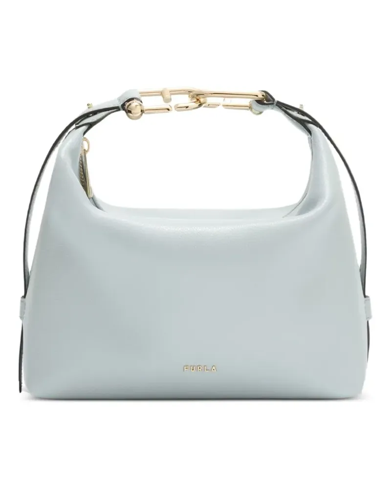 Furla Tonie Schultertasche mit Struktur - Blau Blau
