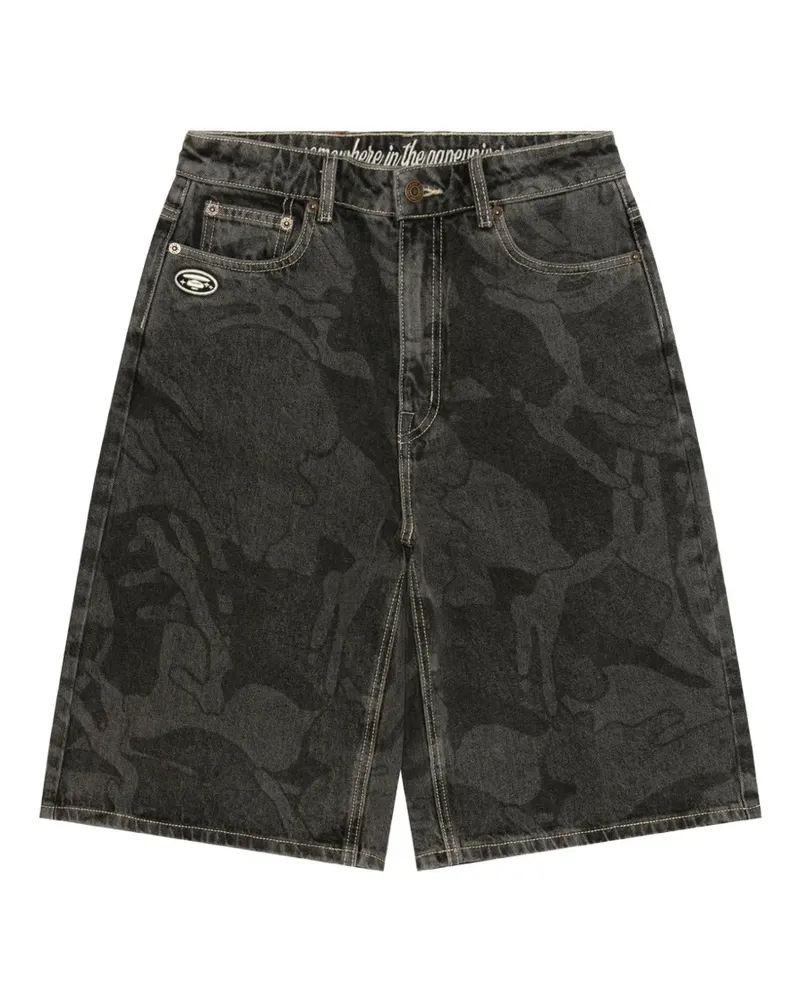 BAPE logo-embroidered shorts - Schwarz Schwarz