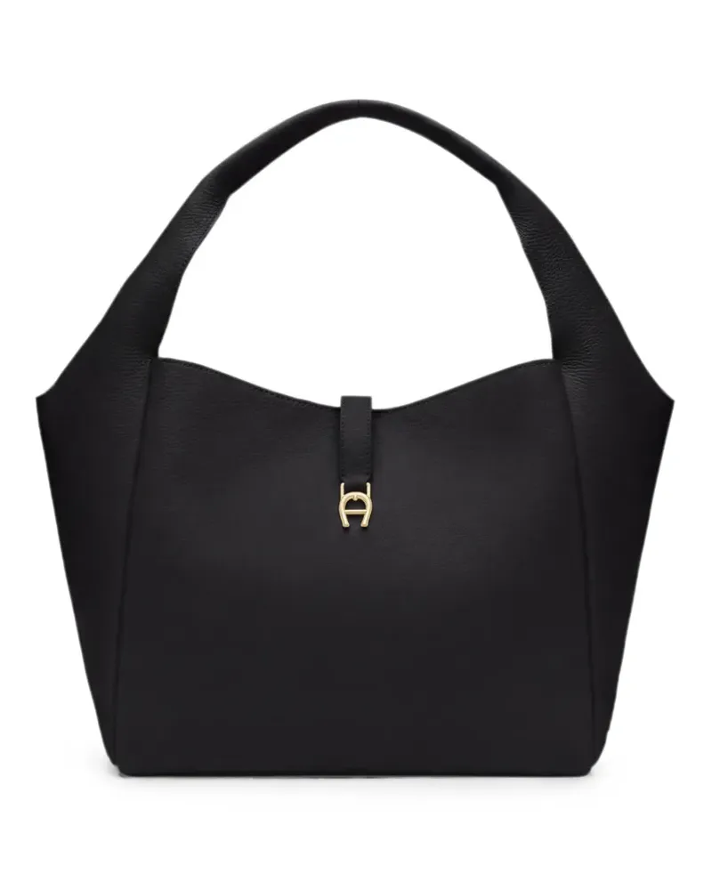 Aigner medium Zaira logo-plaque tote bag - Schwarz Schwarz