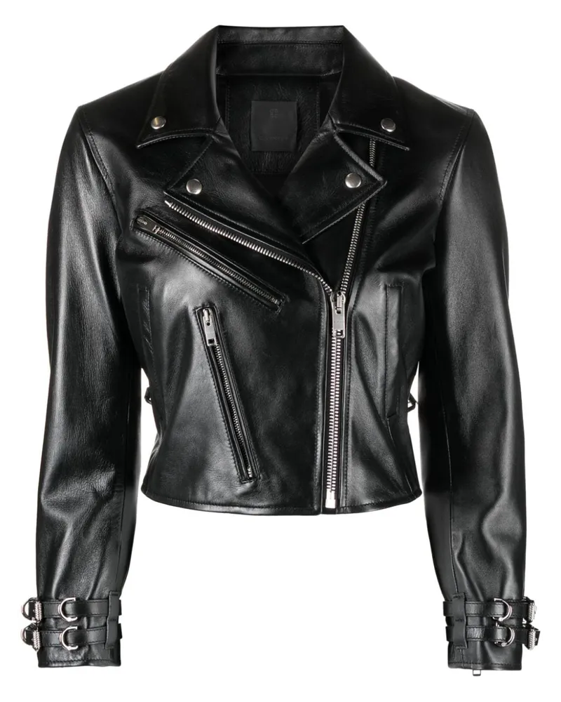 Givenchy Cropped-Lederjacke Schwarz