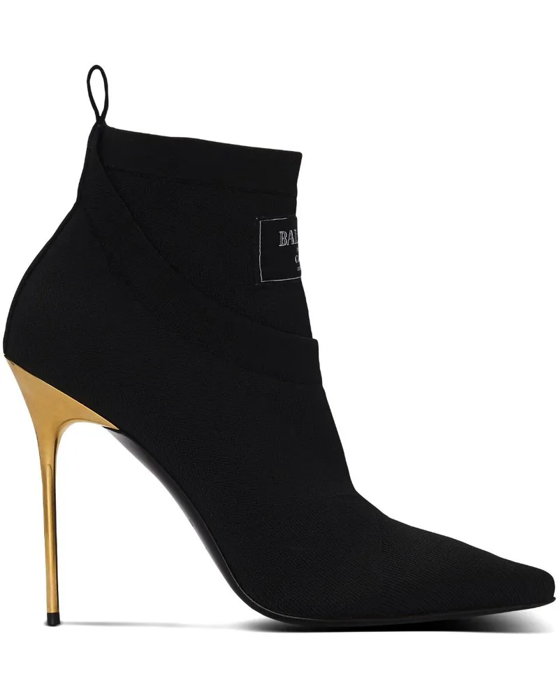 Balmain Stiefel mit Logo-Detail - Schwarz Schwarz