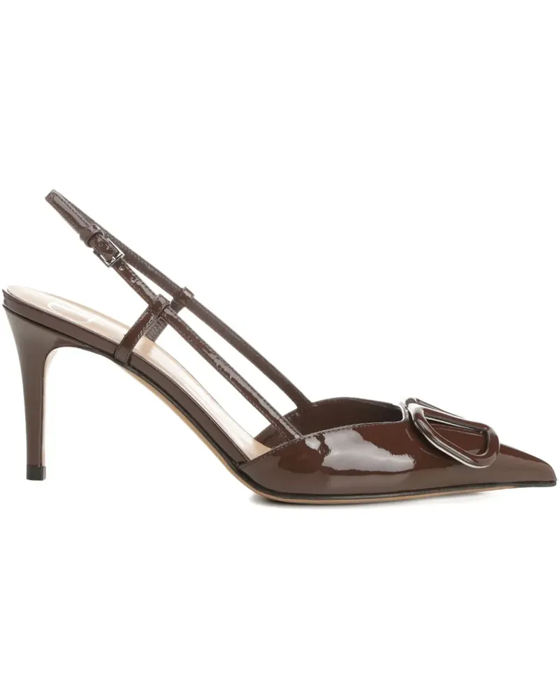 Valentino Garavani V-Logo Slingback-Pumps 80mm - Braun Braun