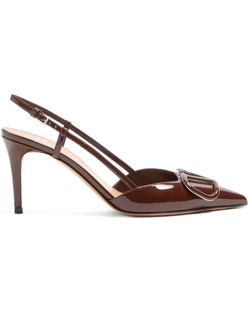 Valentino Garavani V-Logo Slingback-Pumps 80mm - Braun Braun