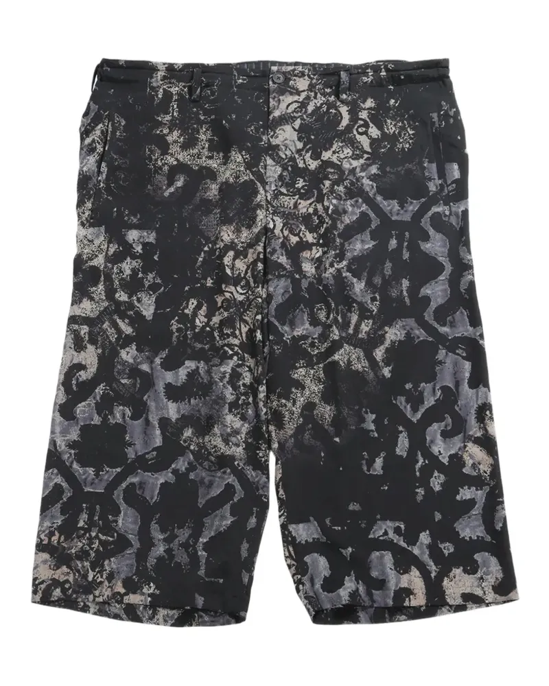 Yohji Yamamoto Gemusterte Hose - Schwarz Schwarz