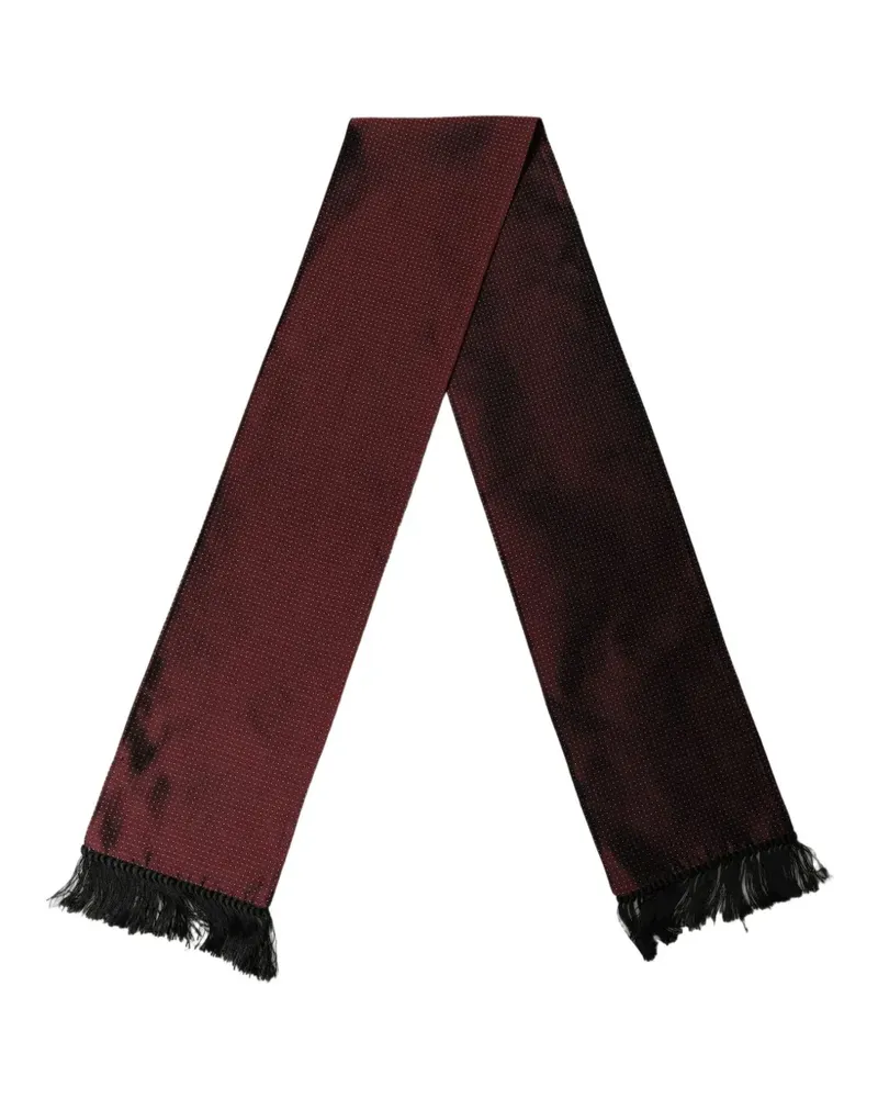 Dolce & Gabbana dotted-print fringed scarf - Rot Rot