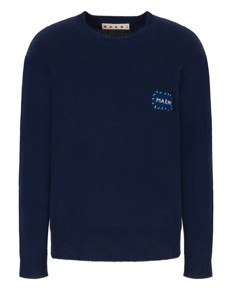 Marni Pullover mit Logo-Patch - Blau Blau